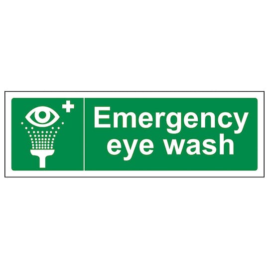PVC Sign 300x100mm Emergency Eye Wash