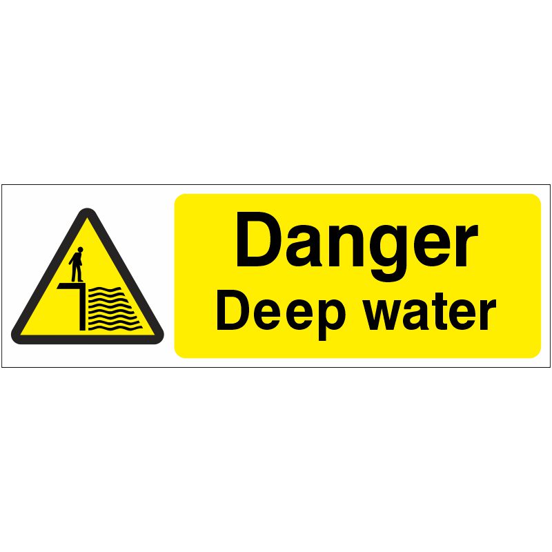 PVC Sign 600x200mm Danger Deep Water
