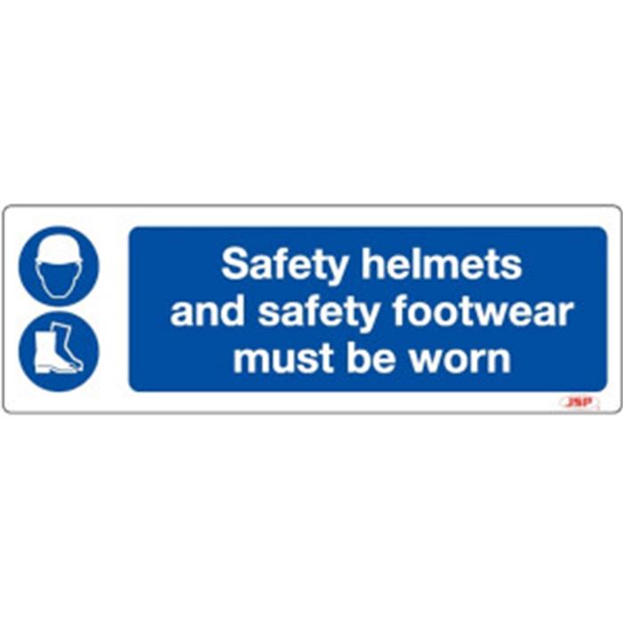 PVC Sign Helmets and Boots Must Be Worn 600mm x 200mm