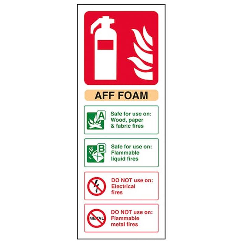 Fire Extinguisher ID Sticker AFF Foam Self-Adhesive