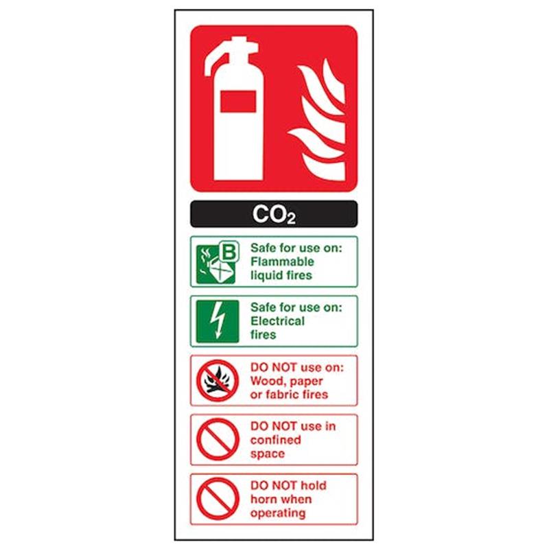 Fire Extinguisher ID Sticker Co2 Self-Adhesive
