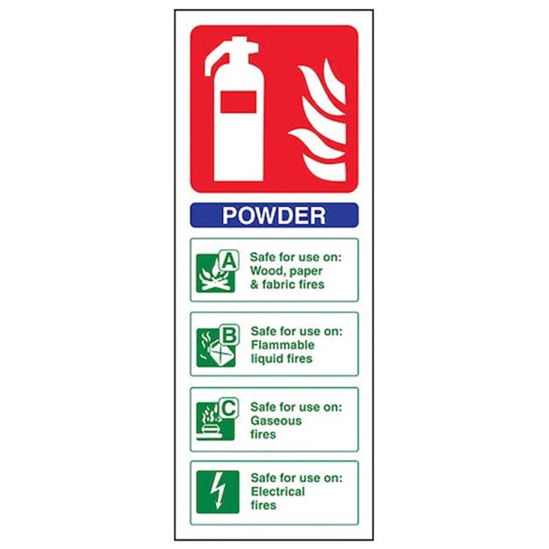 Fire Extinguisher ID Sticker Powder Self-Adhesive