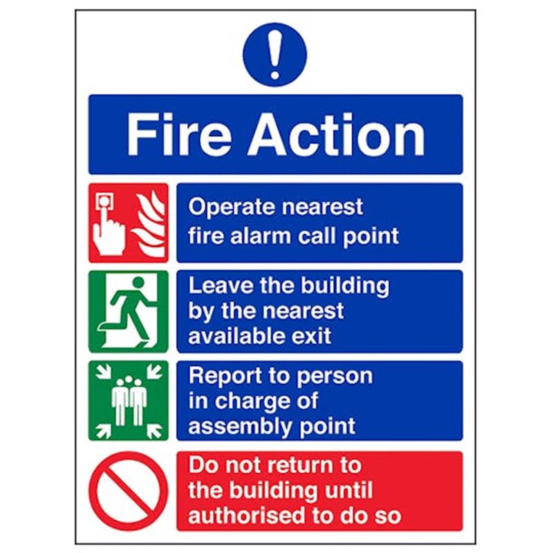 PVC Sign 250 x 200mm Fire Action