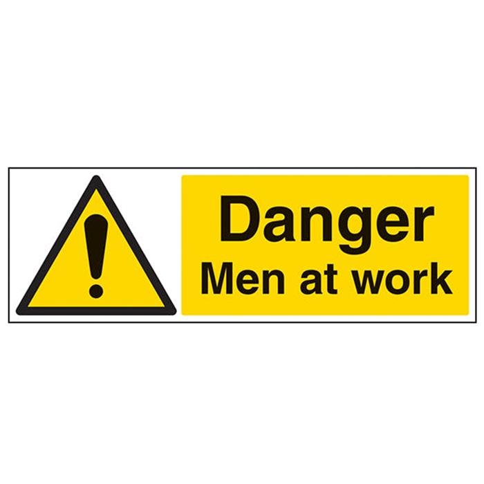 PVC Sign 600x200mm Warning Men At Work