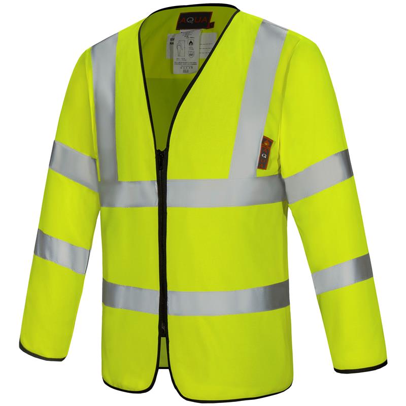 Aqua FR Long Sleeve Vest Yellow S EN ISO 20471; EN ISO 14116