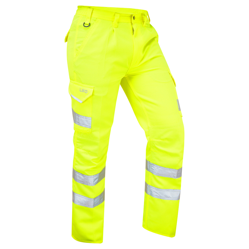 Polycotton Cargo Trousers Yellow 30R EN ISO 20471 Class 1